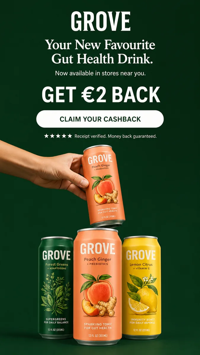 GROVE launch email offering two euro back when you claim the cashback.